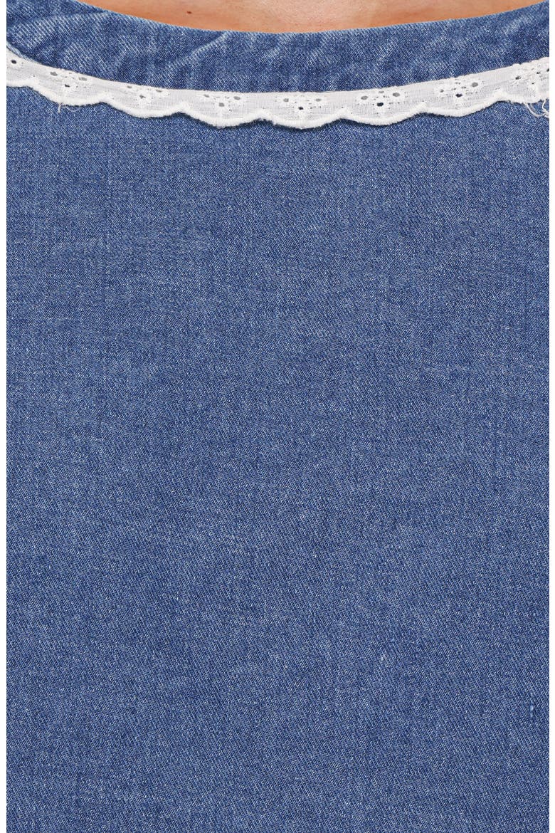 Merli Denim Open Back Top, Alternate, color, BLUE MEDIUM WASH