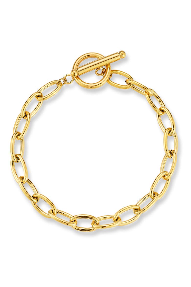 Oval Link Chain Toggle Bracelet, Main, color, GOLD