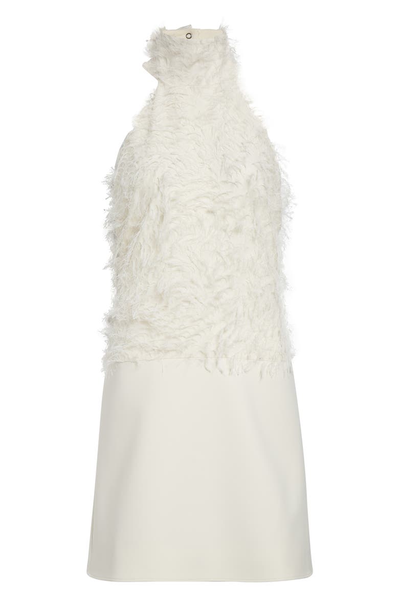 Feather Thread Halter Dress, Alternate, color, NATURAL