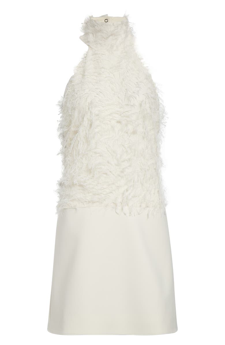 Courrèges Feather Thread Halter Dress, Alternate, color, Natural
