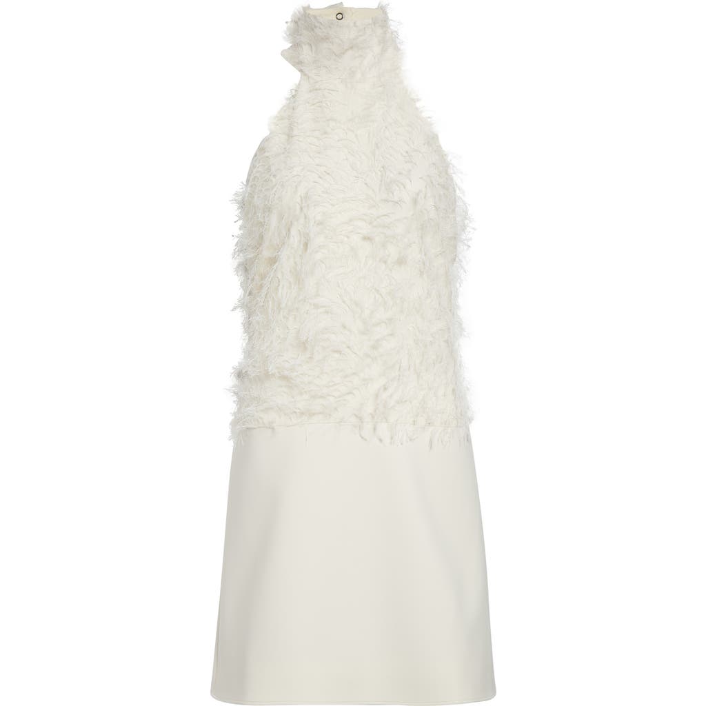 Courrèges Feather Thread Halter Dress In Brown