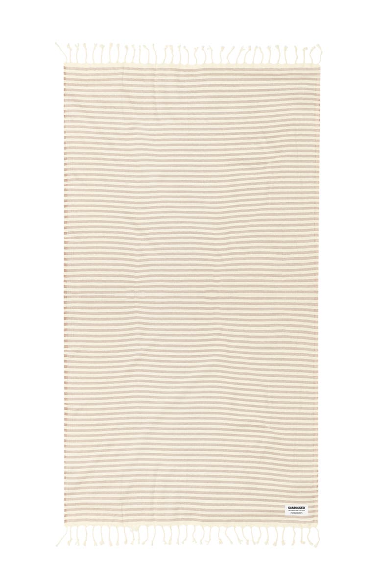 Sunkissed Sand Free Beach Towel - Striped, Alternate, color, Seychelles Beige
