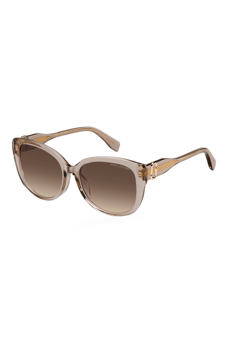57mm Gradient Cat Eye Sunglasses, Alternate, color, BEIGE/ BROWN