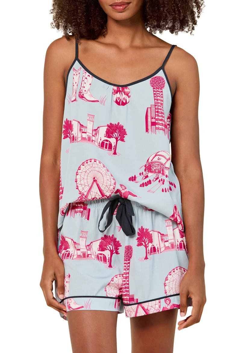Dallas Toile Cami Short Pajamas, Main, color, BLUE