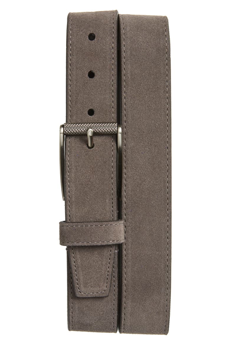 Colton Suede Belt, Main, color, GREY EXCALIBUR