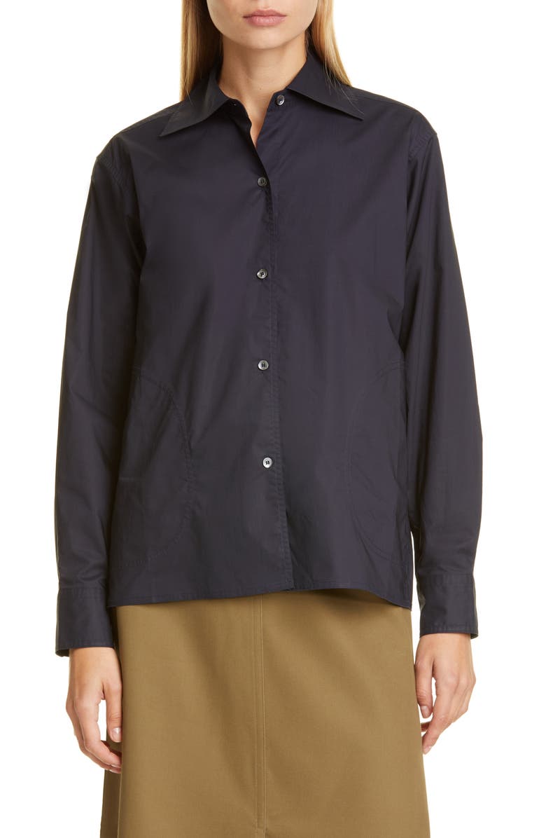 Sofie D'Hoore Pocket Detail Poplin Shirt, Main, color,