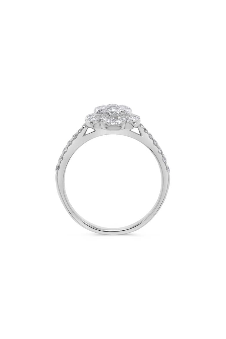 Floral Round Diamond Cluster Ring in 14K White Gold, Alternate, color, 14K White Gold