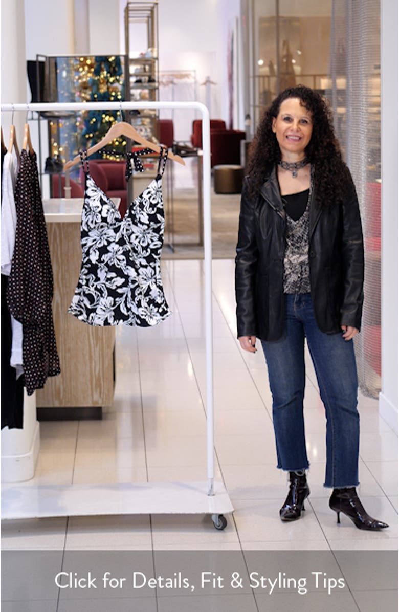 Sunset Blooms Reversible Halter UPF 50+ Tankini Top, sales video thumbnail