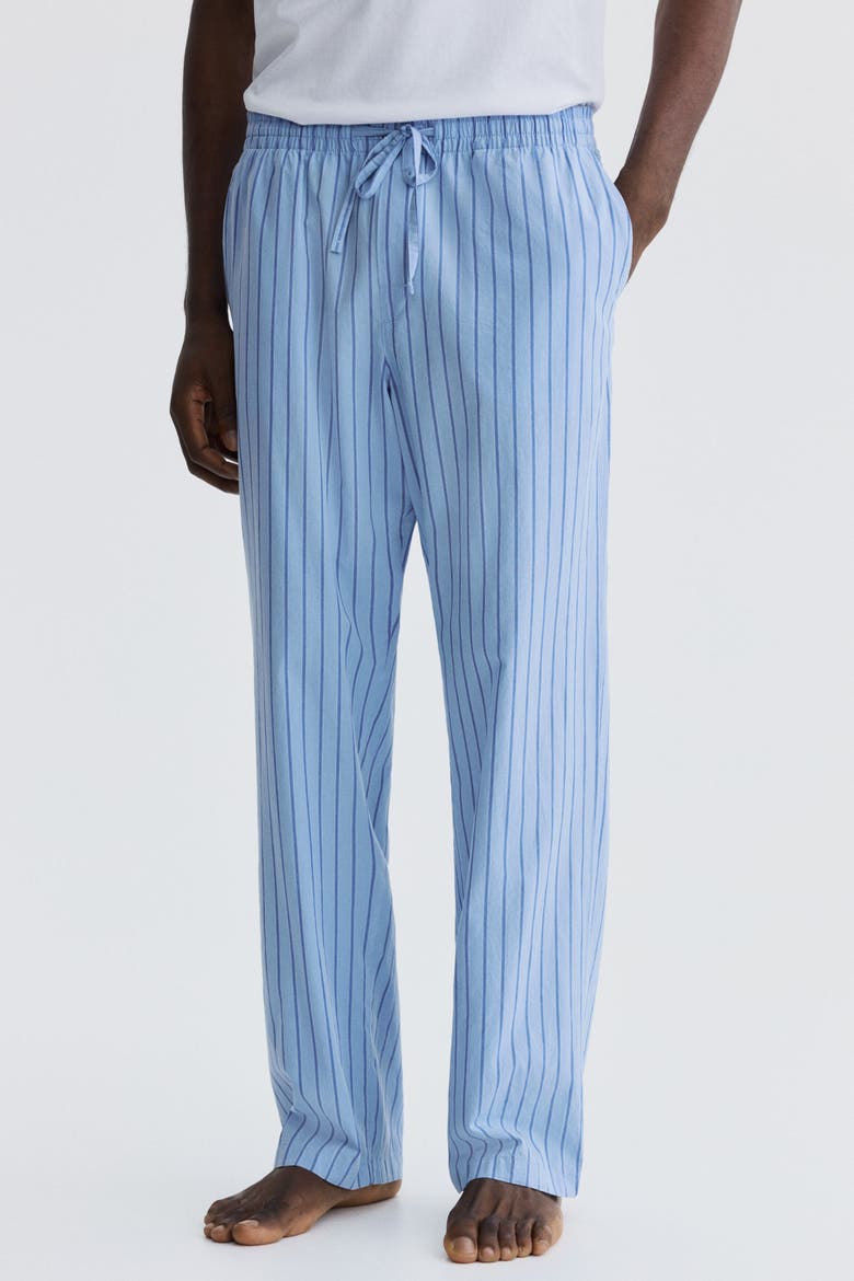 Relaxed-fit Poplin Pants, Alternate, color, Light blue/striped