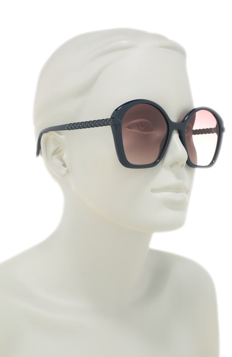 Chloé 55mm Gradient Square Sunglasses, Alternate, color, 