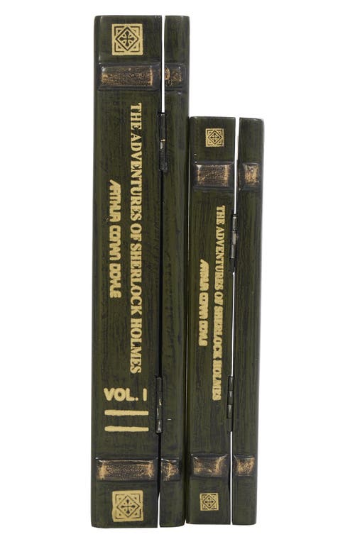 Sonoma Sage Home Sherlock Holmes Set Of 2 Faux Book Boxes In Green