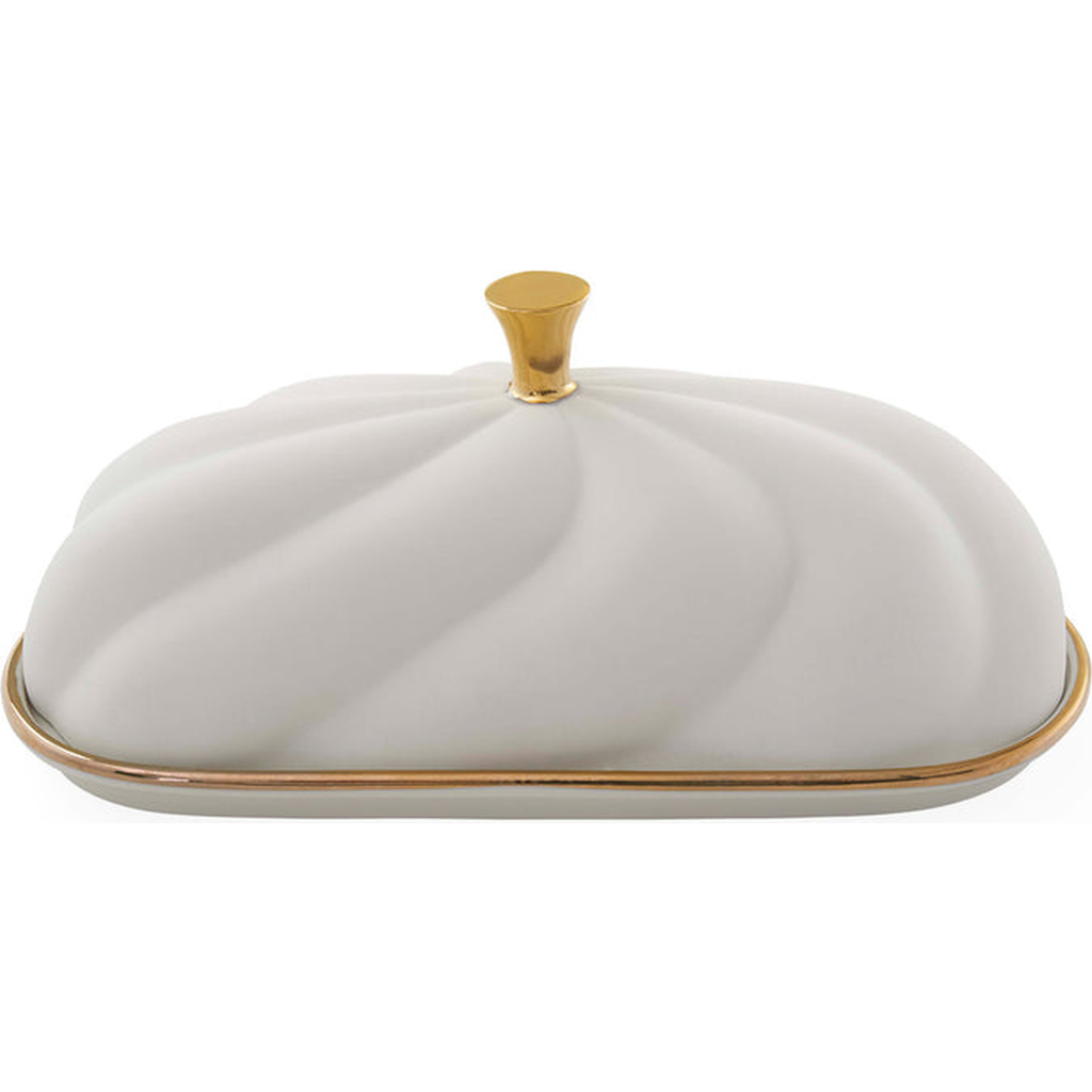 Jonathan Adler Geneva Butter Dish In White