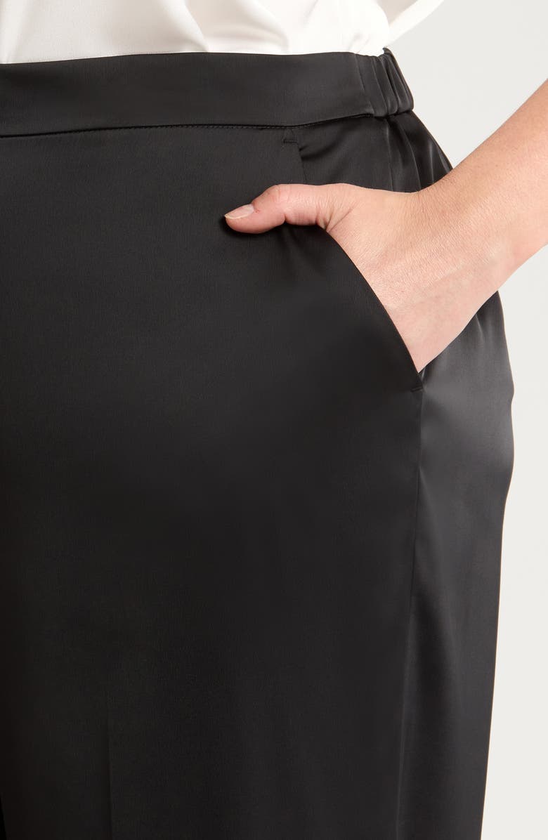 Anne Klein Wide Leg Satin Pants, Alternate, color,