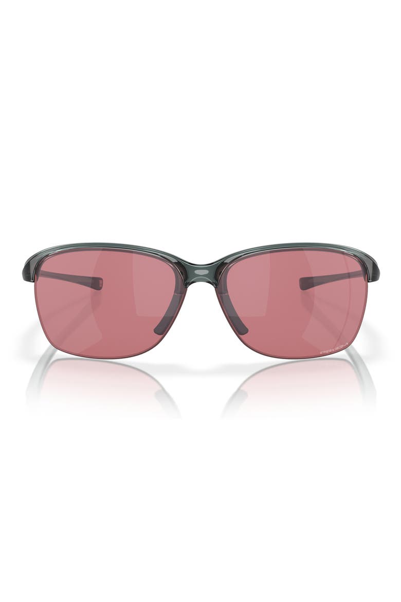 Unstoppable 65mm Prizm™ Gradient Oversize Polarized Rectangular Sunglasses, Main, color, SHINY BLACK
