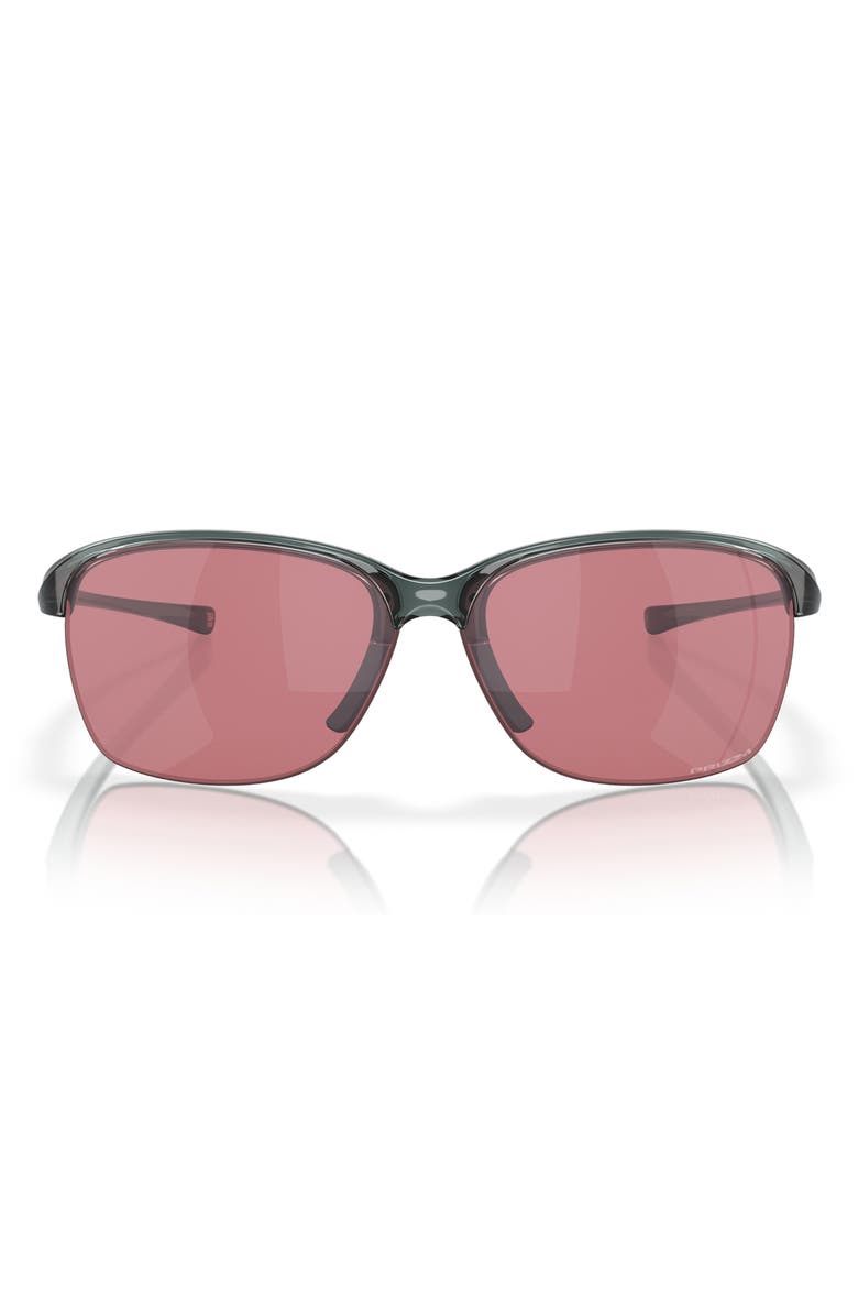 Oakley Unstoppable 65mm Prizm<sup>™</sup> Gradient Oversize Polarized Rectangular Sunglasses, Main, color, Shiny Black