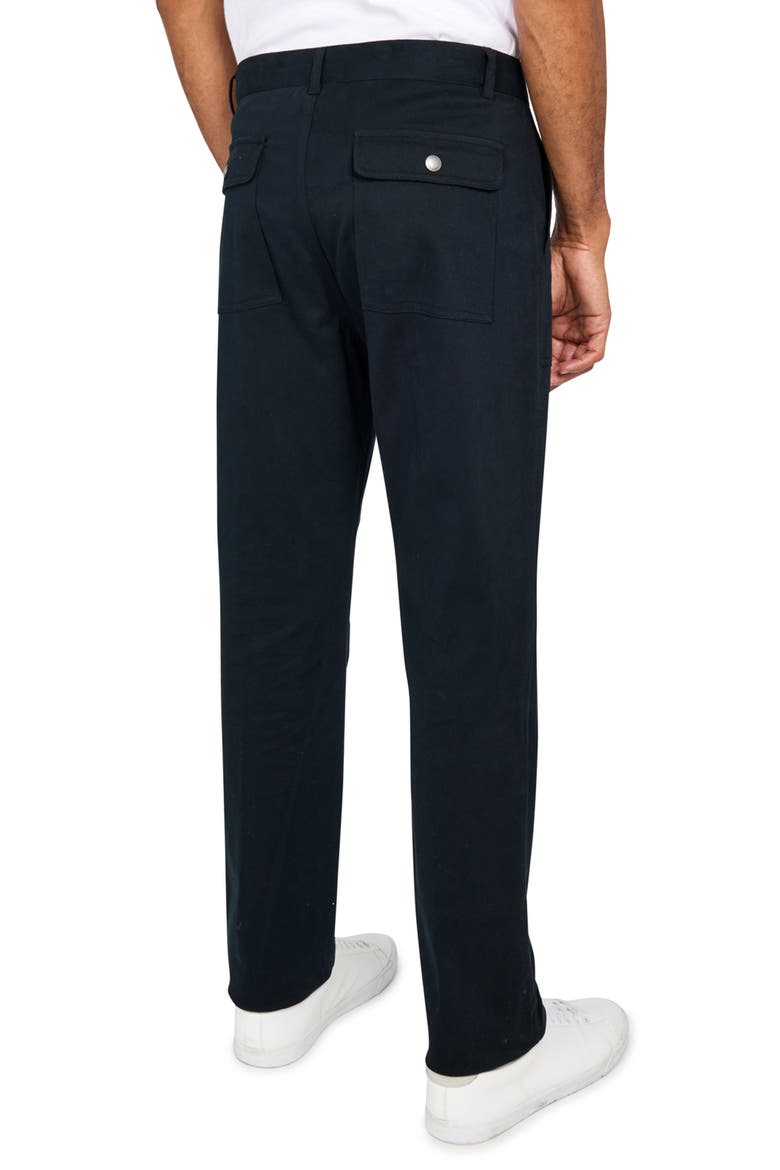 Slim Fit Solid Cotton Stretch Utility Pants, Alternate, color, BLACK