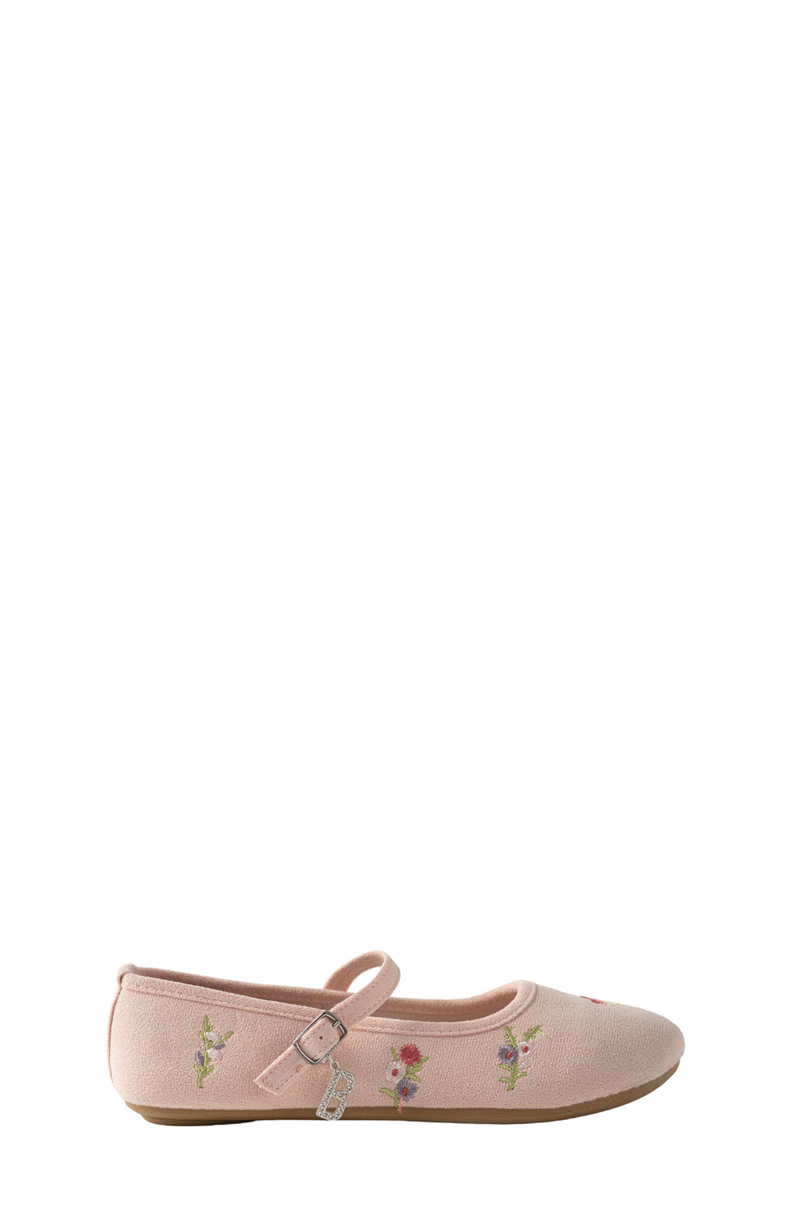 Kids' Floral Embroidered Mary Jane Flat, Alternate, color, BLUSH