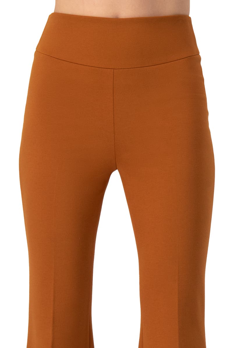 IVONNE Flared Trousers with Wide Waistband, Alternate, color, Brown