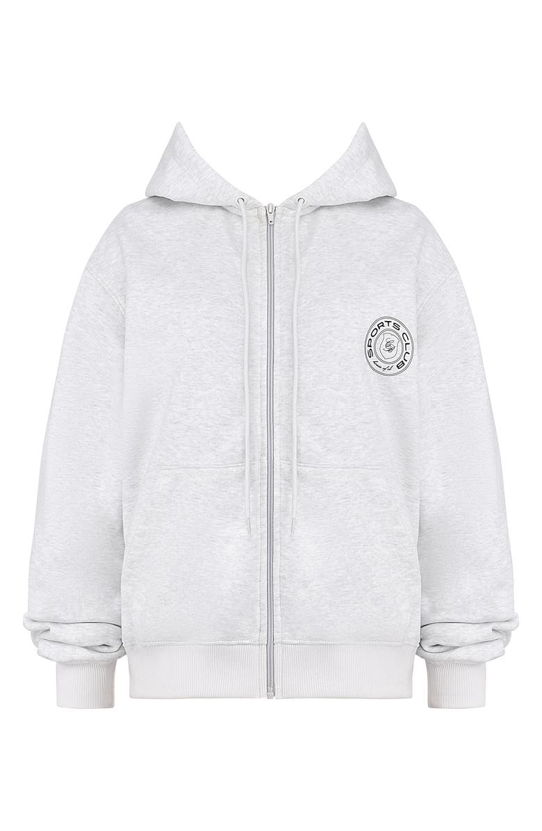 HOUSE OF CB Mirage Cotton Blend Hoodie, Alternate, color, Light Grey Marl