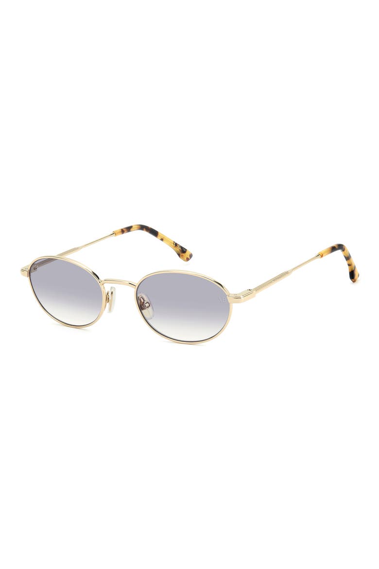 50mm Oval Sunglasses, Alternate, color, GOLD HAVANA/ BLUE SF ANTIREF