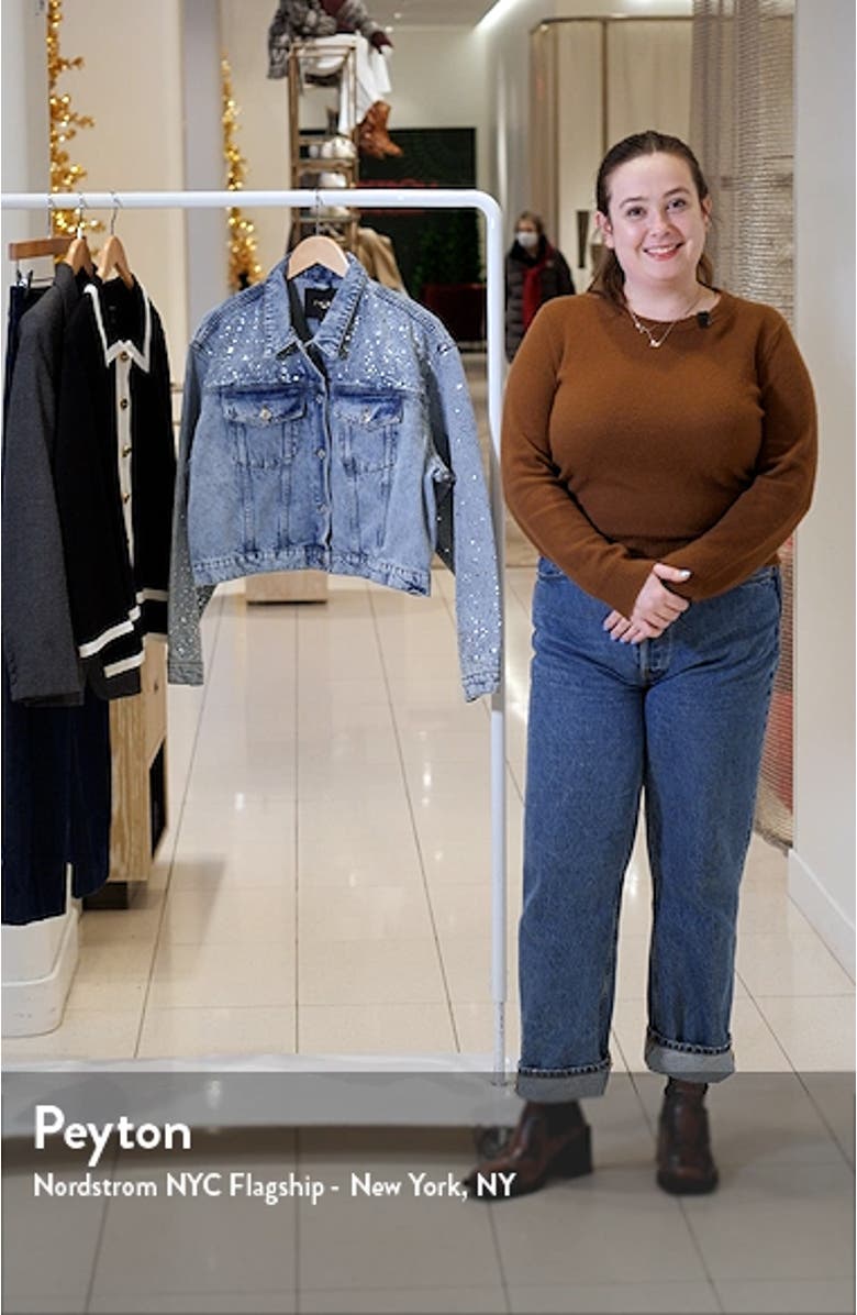 Rhinestone Studded Denim Trucker Jacket, sales video thumbnail