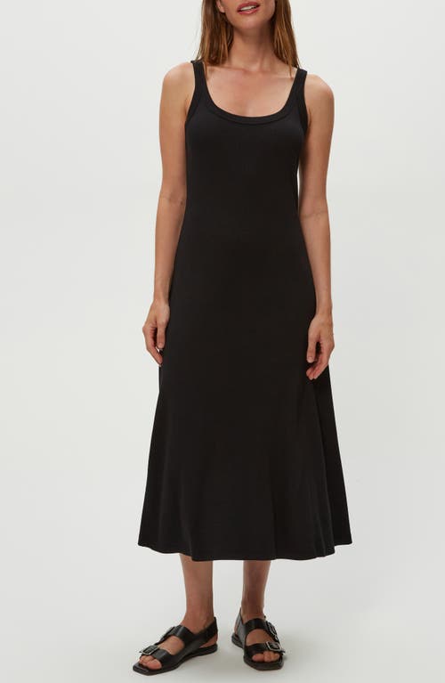 Michael Stars Celine Rib Midi Dress In Black