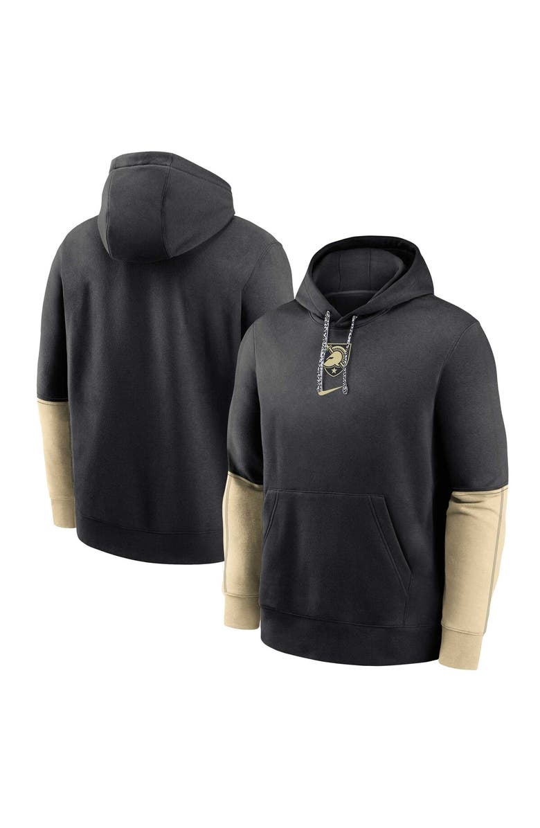 Nike Men's Nike Black Army Black Knights 2024 Sideline Club Fleece Pullover Hoodie, Alternate, color, Black