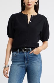 Nordstrom Puff Sleeve Cashmere Cardigan