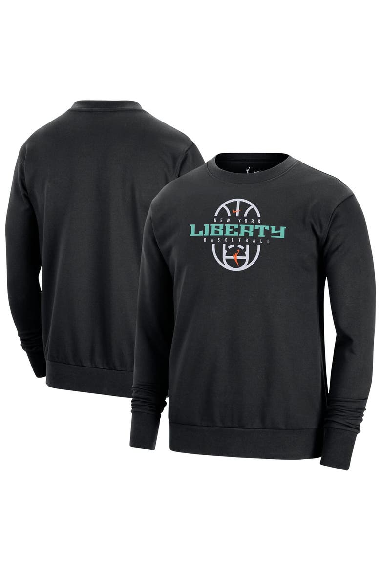 Unisex Nike Black New York Liberty 2026 On-Court Practice Dri-FIT Sweatshirt, Main, color, Black