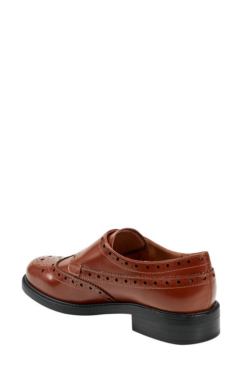 Marc Fisher Ltd Parker Wingtip Monk Strap Shoe In Medium Brown