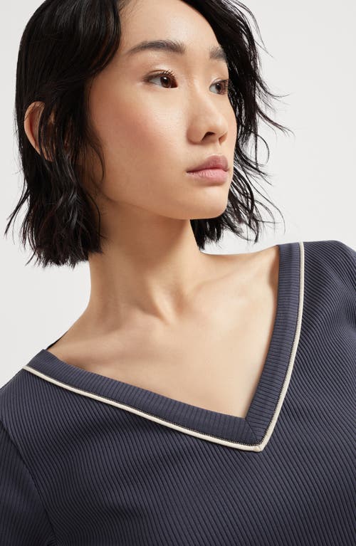Brunello Cucinelli T-shirt With Monili In Moonlight