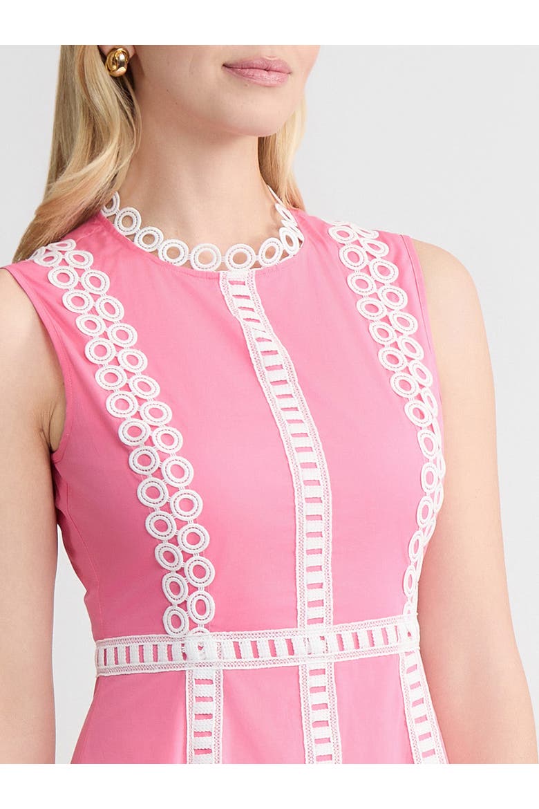 Fit & Flare Cotton Eyelet Trim Maxi Dress, Alternate, color, Pink