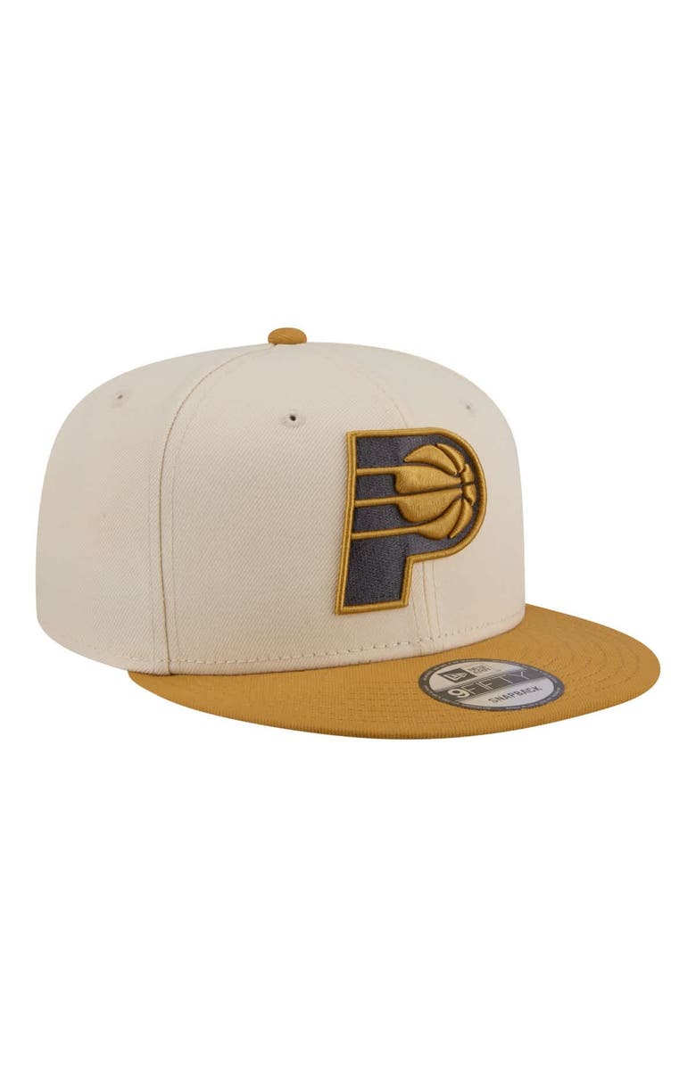 New Era Men's New Era Cream/Tan Indiana Pacers Two-Tone Color Pack 9FIFTY Snapback Hat, Alternate, color, Cream