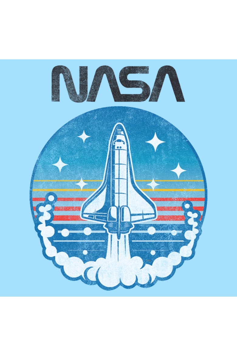 Men's NASA Space Shuttle Badge  Graphic T-Shirt, Alternate, color, Light Blue