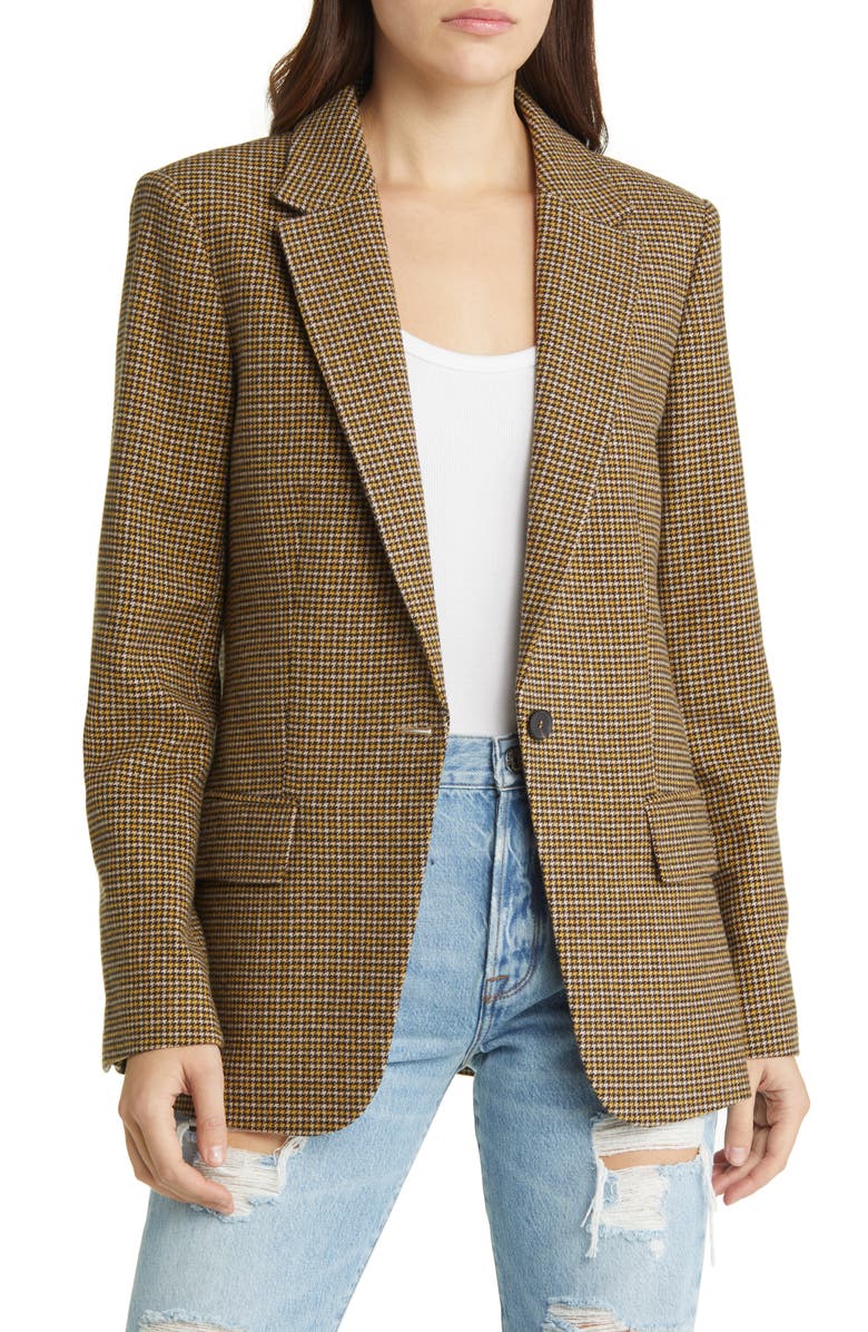 FRAME '70s Houndstooth Wool Blend Blazer, Main, color,