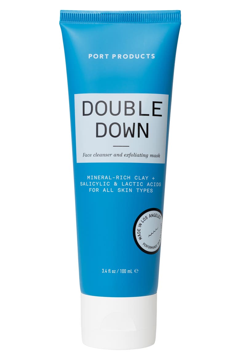 Double Down Face Cleanser & Exfoliating Mask, Main, color, NO COLOR