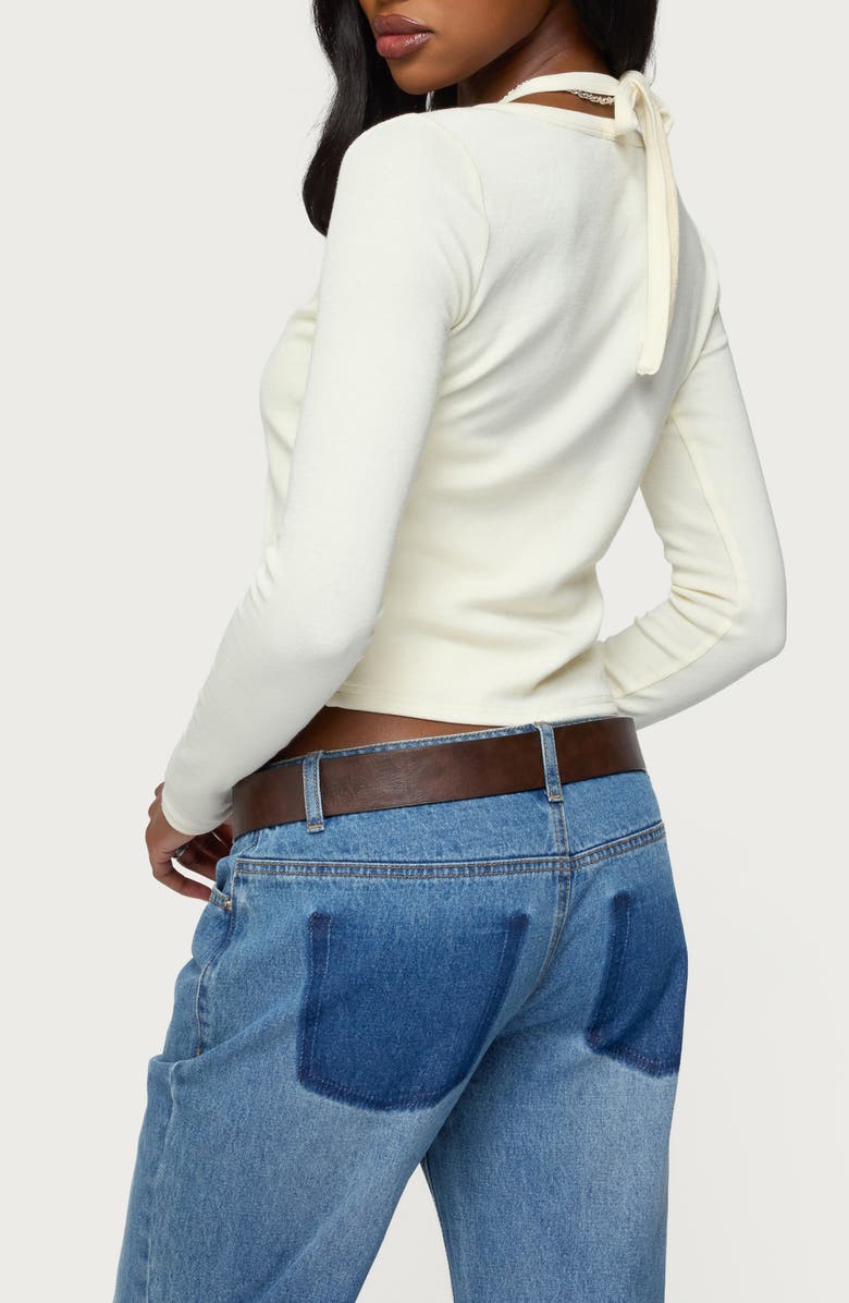 EDIKTED Halter Crop Top & Cardigan Set, Alternate, color,