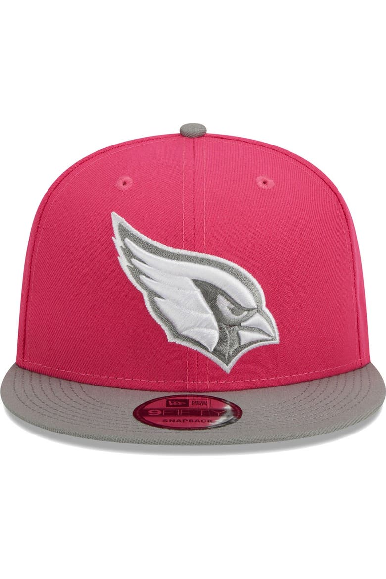 Men's New Era Pink/Gray Arizona Cardinals 2-Tone Color Pack 9FIFTY Snapback Hat, Alternate, color, Pink