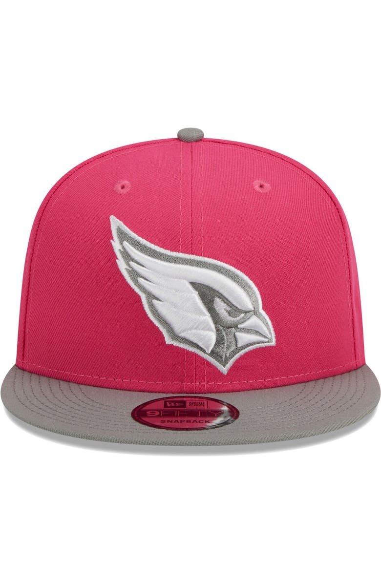 New Era Men's New Era Pink/Gray Arizona Cardinals 2-Tone Color Pack 9FIFTY Snapback Hat, Alternate, color, 