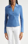 Veronica Beard Brenner Stretch Cotton Rib Top