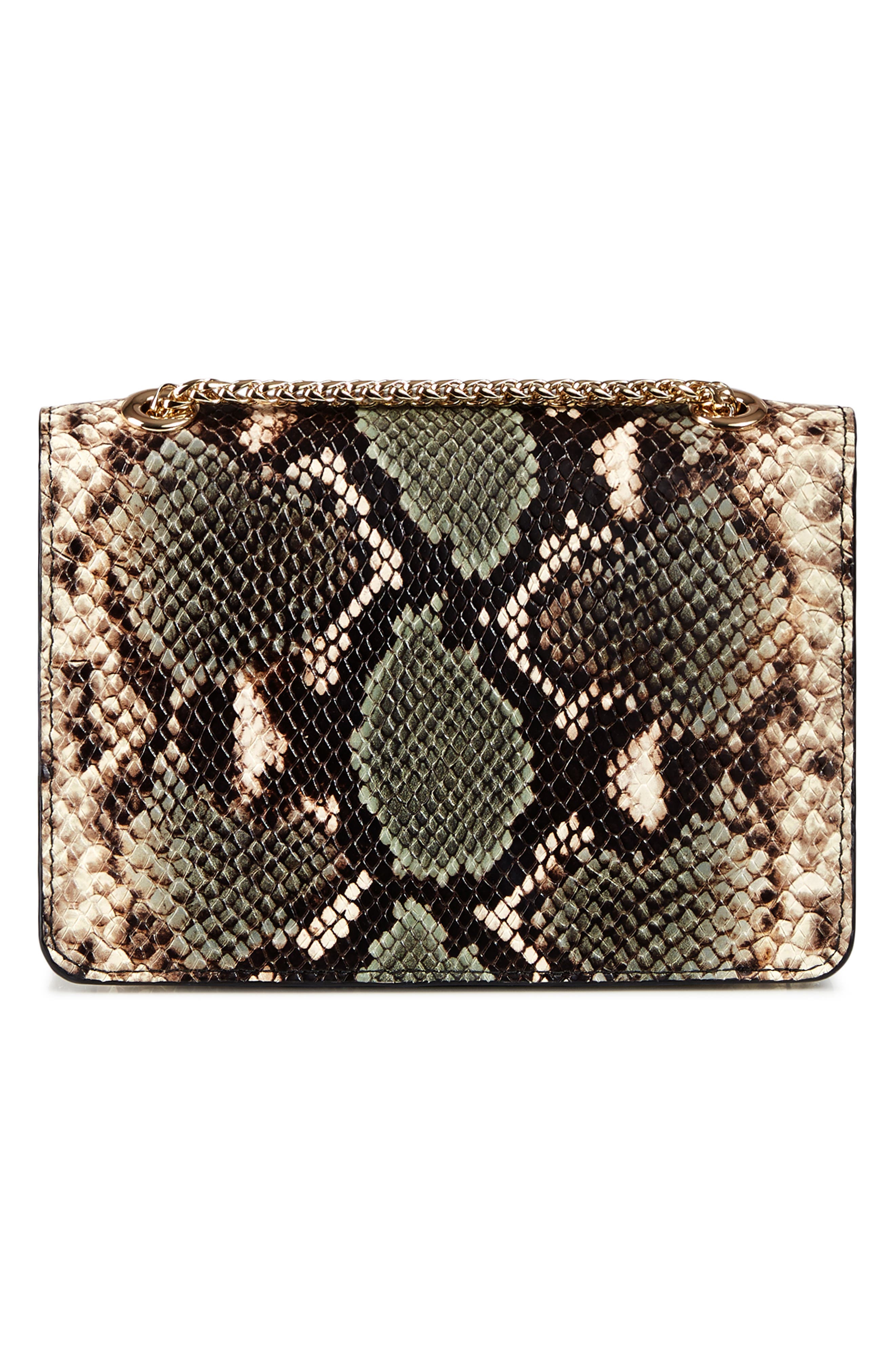 Strathberry Mini East/West Snake Embossed Leather Shoulder Bag, Alternate, color, 
