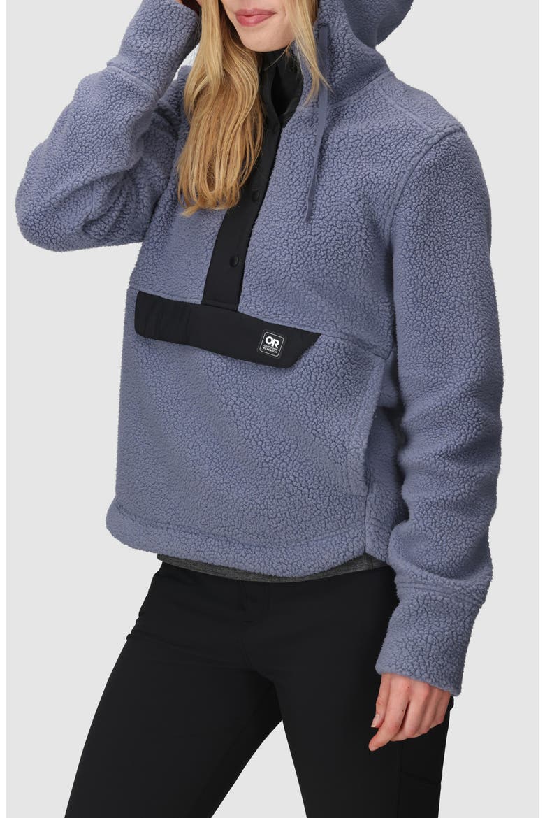 Grayland High Pile Fleece Hoodie, Alternate, color, SUMMIT