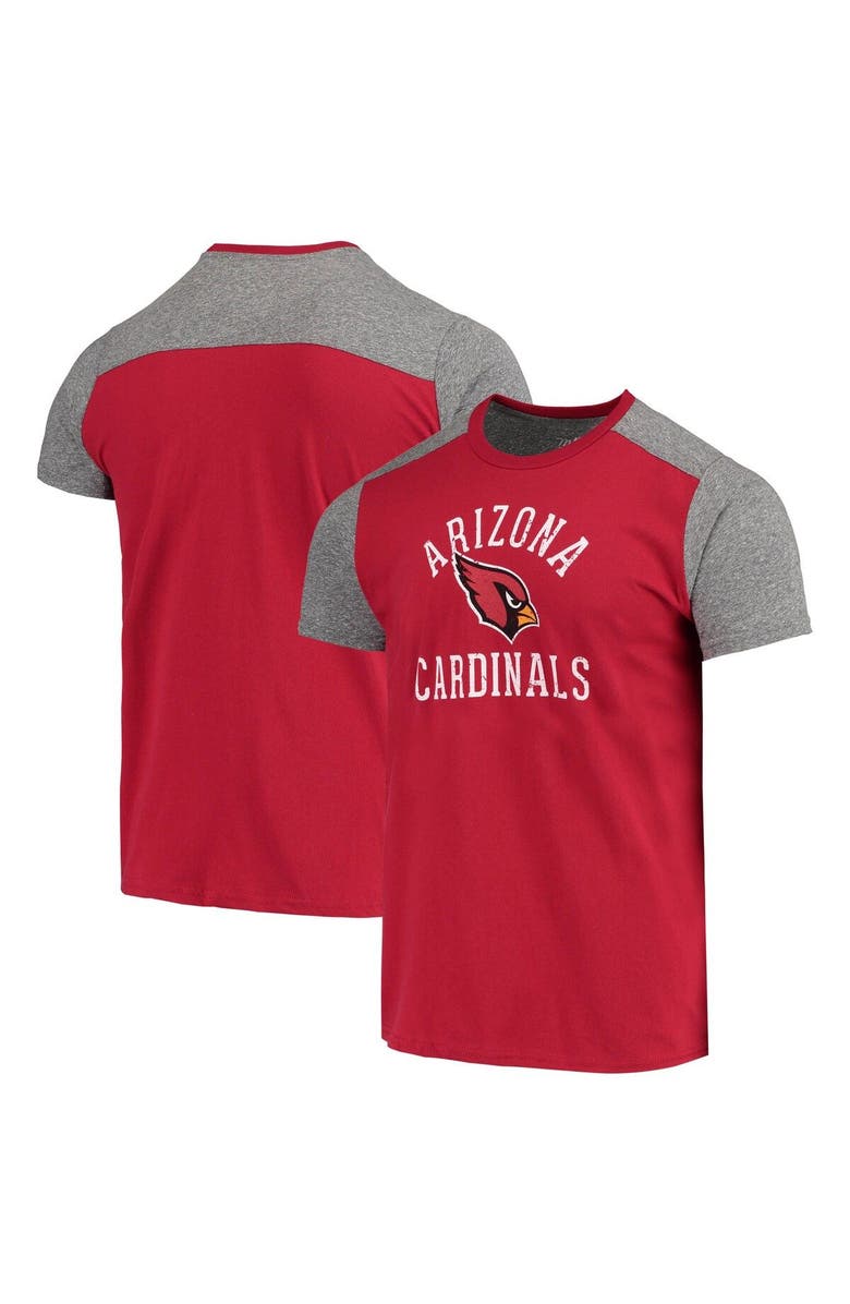 Majestic Threads Men's Majestic Threads Cardinal/Gray Arizona Cardinals Field Goal Slub T-Shirt, Main, color, Cardinal