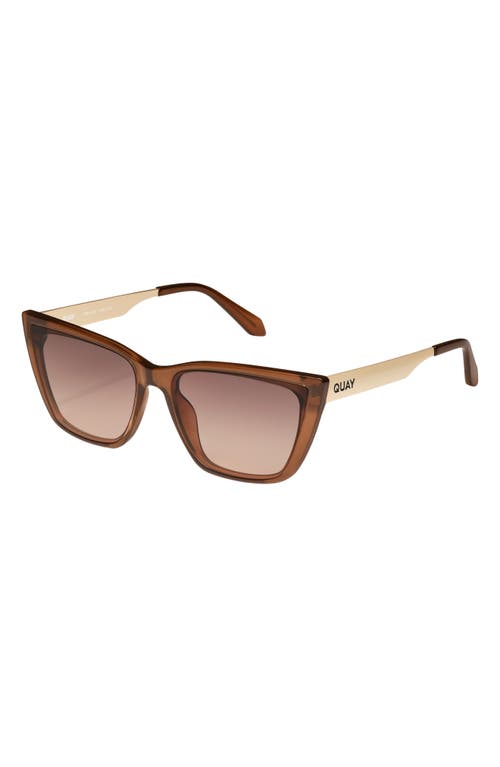 Quay Call The Shots 59mm Cat Eye Sunglasses In Coffee/brown Fawn