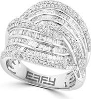 EFFY 14K White Gold Diamond Multi-Row Swirl Statement Ring