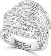 EFFY Ribbon Pavé Diamond Cocktail Ring in White Gold