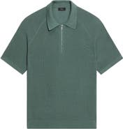 Theory Tactile Cotton Quarter Zip Polo