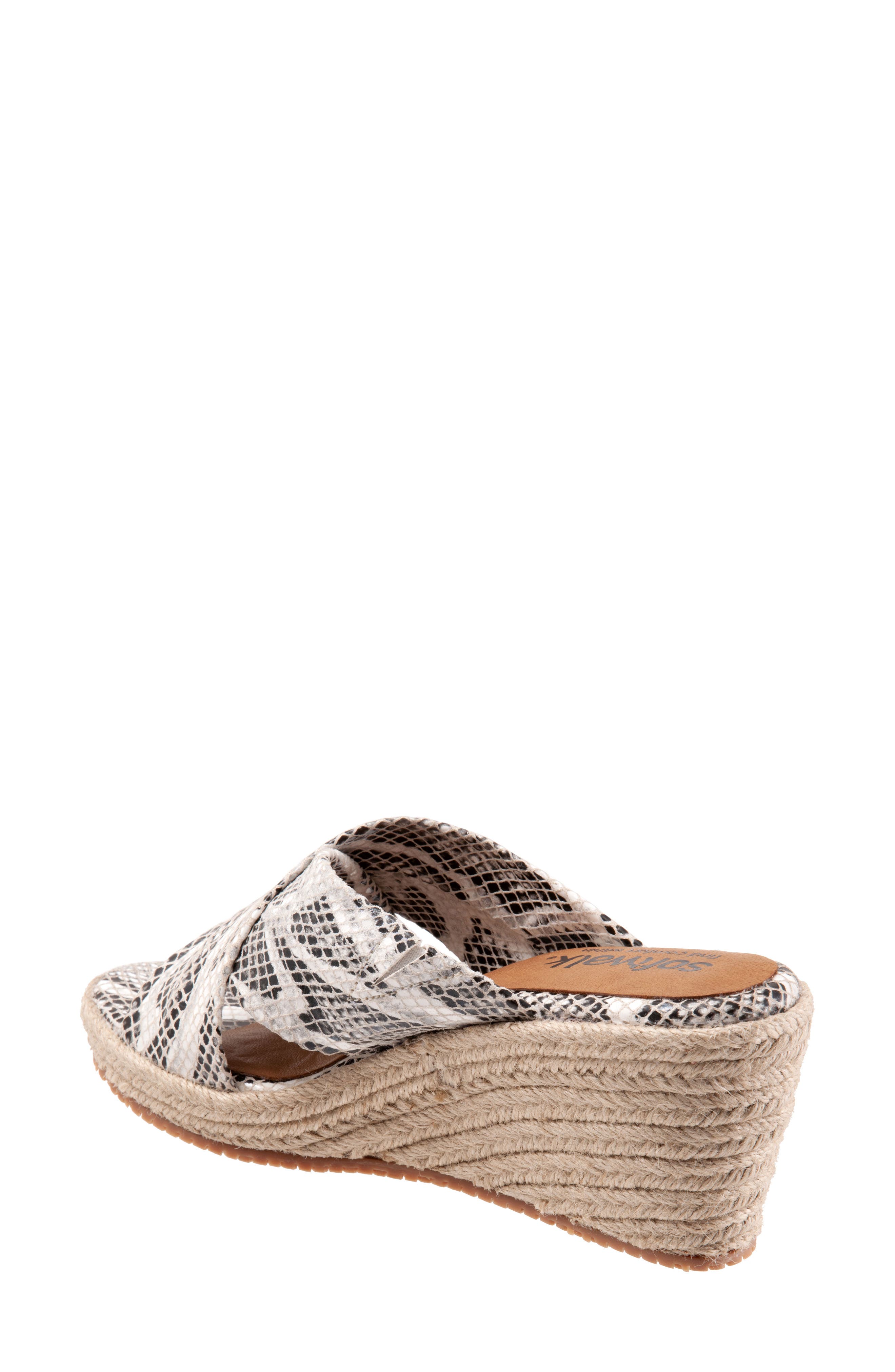 Halsey Cross Strap Espadrille Wedge Sandal, Alternate, color, BLACK/ WHITE SNAKE