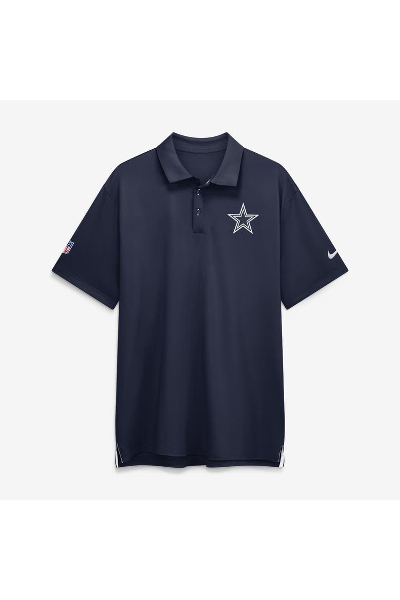 Men's Nike Navy Dallas Cowboys Sideline Powerful Blocking Dri-FIT Tour Polo, Main, color, Navy