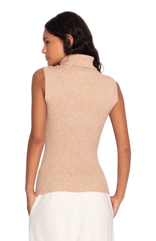 Belle & Bloom Equation Sleeveless Turtle Neck Knit In Brown